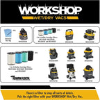 WORKSHOP Wet/Dry Vacs Vacuum Filters WS23200F HEPA Media Filter For Shop Vacuum Cleaner (Single HEPA Media Filter For Wet/Dry Vacuum Cleaner) Fits WORKSHOP 5-Gallon to 16-Gallon Shop Vacuum Cleaners