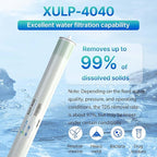 XULP 4040 RO Membrane, Extra Low Pressure 4 x 40 inch Reverse Osmosis Filter, 2600 GPD High Flow at 100 PSI, 99% Stable Rejection, Ideal for Groundwater, Well water & Tap Water Systems