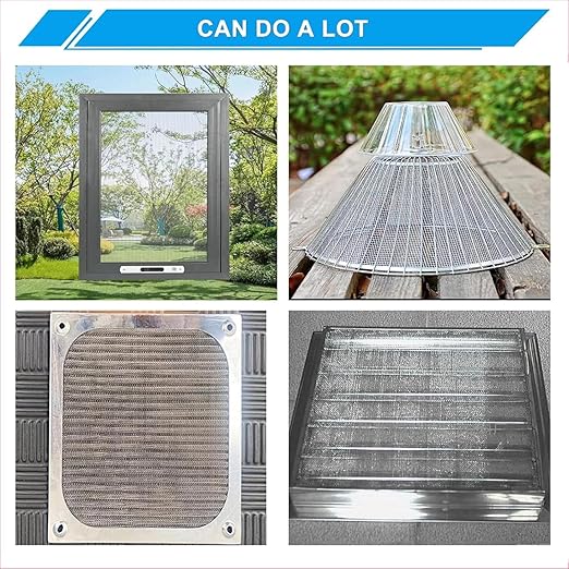 Stainless Steel Mesh Screen 10Mesh 304, 15.7" x 47.2" (40x120cm) Metal Mesh Screen, Rust Free Fine Wire Mesh Roll, Easy to Cur for Vent Mesh, Window Screen, Filters, Cage, Garden Covers