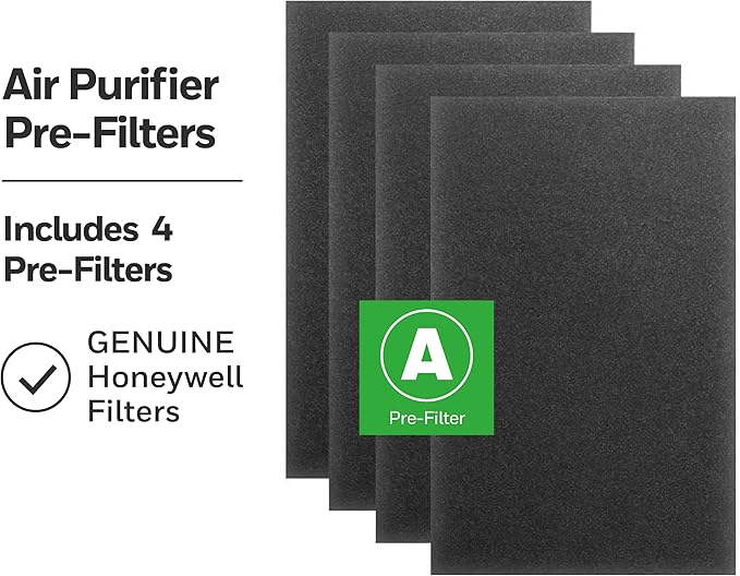 Honeywell HRF-A300 Air Purifier Pre Kit Filter,4 Piece Set - Allergen Air Filter Targets Dust,VOC,Pet,Kitchen,and Wildfire/Smoke Odors,(Pack of 2)