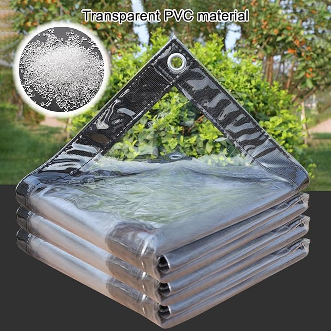 Curtain Patio Enclosure, Water Proof PVC Curtains for Gazebos with Zip, Transparent Outdoor Tarps for Patio Enclosure, Camping, Porch(8.5x3m)