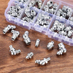 60 Pcs Metric Grease Fittings Kit,Hydraulic Grease Zerk Assortment Kit, 45 90 Degree Grease Gun Fittings,M6 M8 M10 Straight and Angled Grease Zerk Kit for Grease Guns Mechanical Lubrication