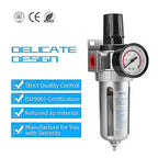 NANPU 3/8" NPT Compressed Air Filter Regulator Combo, Air Filter Pressure Regulator Gauge Kit Water Separator w/Pressure Gauge, 150PSI