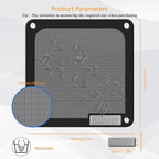 120mm Dust Filter PC for Computer Cooler Fan/PSU/Routers PVC 50 Mesh, Computer Fan Filter Grills Magnetic with Screws Dustproof Case Cover (PVC V4.0, 120 * 120mm, 2pcs, Black)