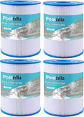 Poolzilla 4-Pack Spa Filter Cartridge Replacement for Watkins 31114, Unicel C-8465, Pleatco PWK65, Filbur FC-3960, 71827, 71828, Tiger River Caspian, Bengal, Sumatran, Caldera 76136 | Spa Filtration