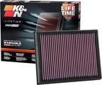 K&N High-Flow Original Lifetime Engine Air Filter: Increase Power: Premium, Washable: Compatible with 2015-2024 Ford/Volkswagen: Endeavour, Everest, Ranger, Ranger Raptor, Amarok, 33-3086