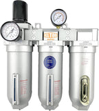 1" NPT SUPER DUTY Industrial Grade Filter Regulator Coalescing Desiccant Dryer System For Compressed Air Lines, Metal Bowls, Great For Paint Spray And Plasma Cutter (MANUAL DRAIN)