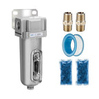 NANPU Industrial Grade Heavy Duty Compressed Air Desiccant Dryer, in Line Filter, Moisture Trap, Water Separator, Suitable for Paint Spray & Plasma Cutter (1/2" NPT)