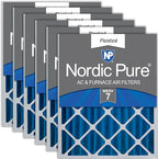 Nordic Pure 20x25x4 (Actual Size: 19 1/2 x 24 1/2 x 3 5/8) Pleated MERV 7 Air Filters 6 Pack