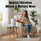 AIRPLUS Air Purifier for Home Bedroom, Covers Up to 1073 ft² by 25W High Torque Motor, 3-in-1 Washable Filter with HEPA Sleep Mode, Cleaner 99.9%, Auto Mode, Child Lock, White