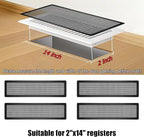 Floor Register Vent Cover, 2"x14" Magnetic Air Vent Screen Mesh Covers for Home Floor/Wall/Ceiling Registers Air Vent Filters, Black (4 Packs)