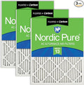 Nordic Pure 14x20x1 (Actual Size: 13 1/2 x 19 1/2 x 3/4) Pleated Air Filters MERV 13 Plus Carbon 3 Pack