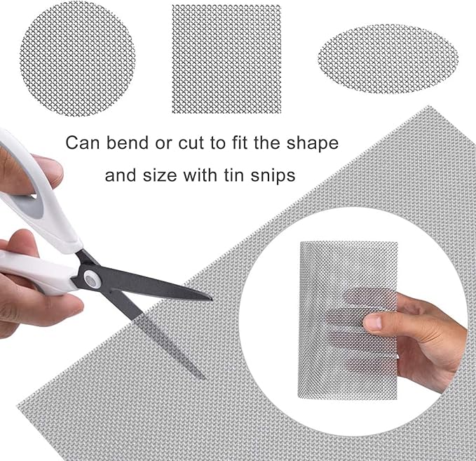 Stainless Steel Woven Wire Mesh Stainless Steel Wire Mesh 30 Mesh/150 Mesh Steel Woven Mesh Tear Resistant Filter Screen Sheet for Rodent Control Anti Mosquito Insect