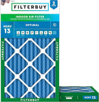 Filterbuy 8x30x2 Air Filter MERV 13 Optimal Smoke & Allergy Defense (2-Pack), Electrostatic Pleated HVAC AC Furnace Filters Replacement, Made in USA (Actual Size: 7.50 x 29.50 x 1.75)