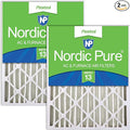 Nordic Pure 20x25x4 (Actual Size: 19 1/2 x 24 1/2 x 3 5/8) Pleated MERV 13 Air Filters 2 Pack