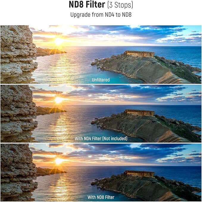 NEEWER 49mm UV CPL ND Lens Filter Kit, UV Protection + Circular Polarizing + Neutral Density (ND8) Camera Lens Filter Set with Multicoated Optical Glass, Slim Frame & Upgraded Foldable Storage Case