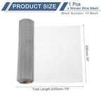 uxcell 14 Mesh 79" x 10" Woven Wire Mesh, 316 Stainless Steel Air Vent Filter Screen, Window Screen Mesh for DIY Projects Vents Cover Filtration Animals Fence