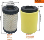 796031 Air Filter fits for Briggs Stratton 591334 594201 Husqvarna YTH22V46 John Deere D100 Pro Performance for Lawn Tractor with 797704 Foam Pre Cleaner, pack of 2