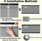 Privacy Screen Protector 2' x 19.7' UV Protection Weather Resistant Waterproof Privacy Screen for Fence, Included Cable Ties Customized size for Deck Pool Fence Railings Apartment, Black White Stripes