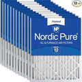 Nordic Pure 20x20x2 (Actual Size: 19 1/2 x 19 1/2 x 1 3/4) Pleated MERV 12 Air Filters 12 Pack
