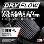 K&N Cold Air Intake System: Dry-Flow Air Filter, Increase Performance & Acceleration: Compatible with 2005-2023 CHRYSLER/DODGE, 300C, Challenger, Charger, Magnum, 30-1542