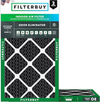 Filterbuy 20x30x1 Air Filter MERV 10 Odor & Allergy Defense with Activated Carbon (2-Pack), Electrostatic Pleated HVAC AC Furnace Filters Replacement, Made in USA (Actual Size: 19.63 x 29.63 x 0.75)