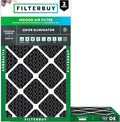 Filterbuy 10x30x1 Air Filter MERV 10 Odor & Allergy Defense with Activated Carbon (2-Pack), Electrostatic Pleated HVAC AC Furnace Filters Replacement, Made in USA (Actual Size: 9.50 x 29.50 x 0.75)