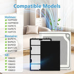 HAPF600 HEPA Filter Replacement Compatible with Holmes Air Purifier HAPF600 HAPF8650 HAP615 HAP625 HAP650, 3 Filter Replacement &3 Carbon Pre-filters, Part #HAPF600D, HAPF600D-U2