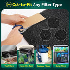 Borlech Aquarium Bio Filter Sponge Pad - Cut-to-Size Aquarium Filter Media for Fish Tank, Pond, Sump - Mechanical & Biological Filtration (18.5"x18.5"x1.6", 20PPI, 2 Pack)