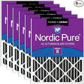 Nordic Pure 16x24x4 (Actual Size: 15 3/8 x 23 3/8 x 3 5/8) Pleated Plus Carbon Air Filters MERV 8 6 Pack