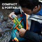 SurviMate 5-Stage 0.01μm Ultra-Filtration Filtered Water Bottle, BPA-Free Material, NSF/ANSI 42&372 Certified, Portable Water Filter Bottle for Survival, Camping, Hiking, and Emergency Use