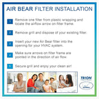 20x20x1 Air Filter MERV 8 (8-Pack) TRION Air Bear Pleated HVAC Air Filters Replacement (Actual Size: 19.50 x 19.50 x 0.75 Inches)
