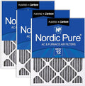 Nordic Pure 12x24x1 (Actual Size: 11 1/2 x 23 1/2 x 3/4) Furnace Air Filters MERV 12 Pleated Plus Carbon 3 Pack