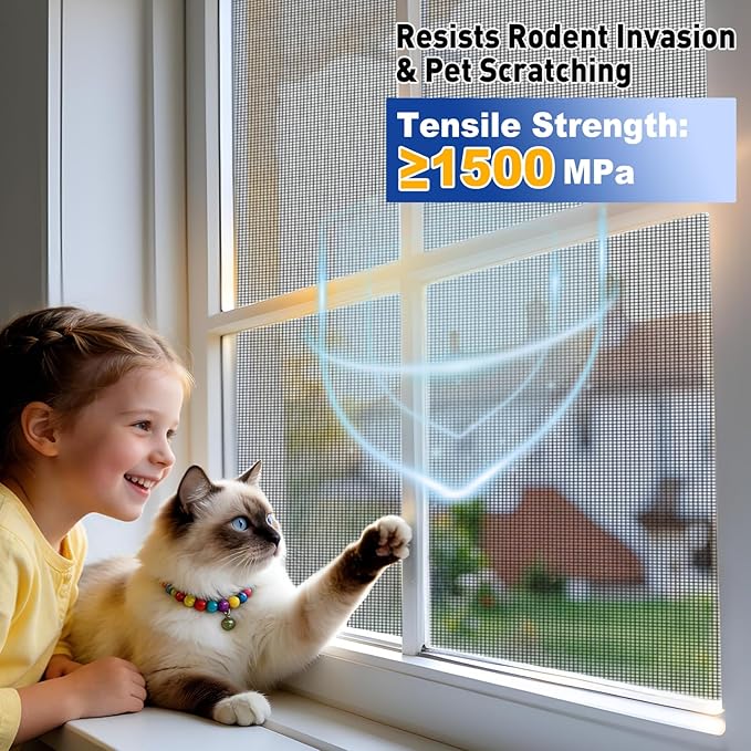 MAGZO 304 Stainless Steel Mesh Screen Roll 35in x 16ft - 22 Mesh Pet Proof Metal Window Screen Replacement, Screen Door Mesh for Patio,Porch,Pet,Cage,Vent Cover,Filter,Gutter Guard,Rodent Protection
