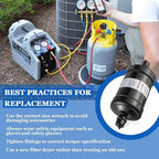 BOJACK Single Flow Refrigerant Filter Dryer Liquid Line SDML-083S 3/8" Sweat Filter Dryer for Refrigeration for HFC CFC HCFC Straight Cool Air Conditioners from 1 to 5 Tons