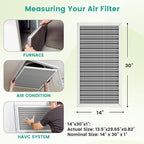 14x30x1 HVAC Furnace Air Filter, Washable Electrostatic Furnace Filter, MERV 8, Lasts a Lifetime, Breathe Fresher, Home And Office (Actual Size:13.5x29.65x0.82)