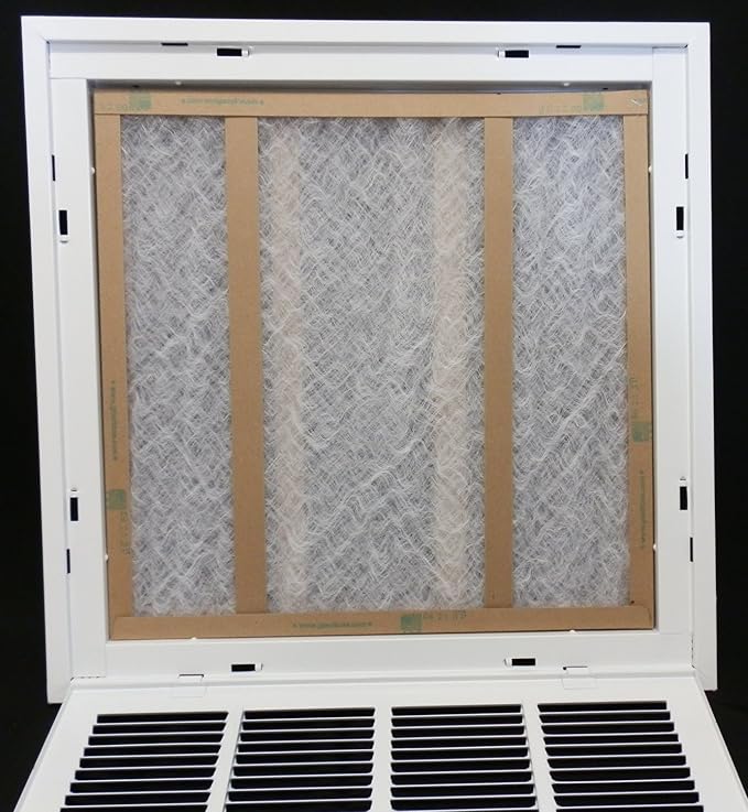 25" X 25" Steel Return Air Filter Grille for 1" Filter - Removable Face/Door - HVAC Duct Cover - Flat Stamped Face -White [Outer Dimensions: 27 5/8"w X 27 5/8h]
