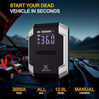 9-in-1 Jump Starter with 150PSI Air Compressor & Vacuum Cleaner, 20000mAh Portable Car Battery Jump Starter Box (All Gas/Diesel) Auto-Shutoff, Led Light Power Bank, Tire Inflator for Car & Vehicles