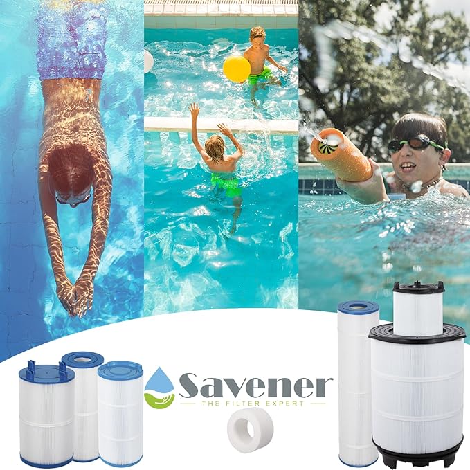 Savener® 27002-0200S Pool Filter Cartridges, Replaces Sta-Rite 27002-0200S Pool and Spa D.E. Filter, Compatible with Sta-Rite PLM200 and System 2 Modular Media, with Air Bleed Assembly, 200 Sq. Ft