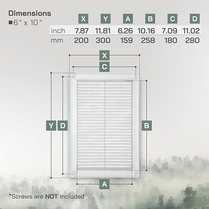 Vent Systems 6" x 10" Inch (Opening Dimensions) - Pack of 50 - Plastic White Soffit Vent Cover - Flat Rectangular Air Vent Grille - Air Vent Deflector - HVAC 8" x 12" Inch (Overall Dimensions)