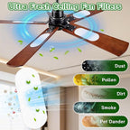 15 Pack Ceiling Fan Filter Pads, Activated Carbon & Zeolite Blend for Cleaner Air, Universal Stick-On Filters, Dust & Odor Reduction, Fits All Ceiling Fans(White)