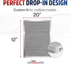 12x20x1 Electrostatic Air Filter, MERV 8, Washable, Reusable Furnace AC/HVAC Filter, Energy Saving, Easy to Clean, Long-Lasting by LifeSupplyUSA