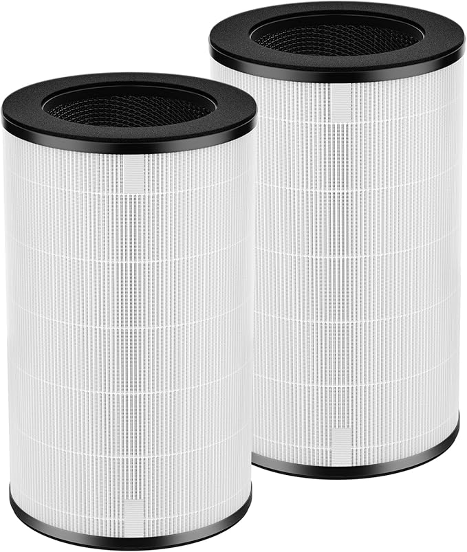 AP-PET35 AP-T30 Replacement Filter Compatible with HoMedics TotalClean Air Purifier Models 5-in-1 AP-T30FL AP-T30WT AP-PET35FL AP-PET35-WT, 360° Filtration 5 Layers 3 in 1 HEPA Filter, 2 Pack