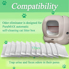 12 Pack Odor Eliminator for PuraMax Self-Cleaning Cat Litter Box, Natural Activated Charcoal Filters Refills, Cat Toilet Odor Control Replacement for Automatic Litter Box