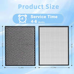 10-Pack 3000 Replacement Filters Compatible AD3000 Air Purifi-er, 3000,3000M, 3000Pro Air Purifi-er,2 air filter, 2 Activated Carbn and 6 Extra Carbn Pre-Filters