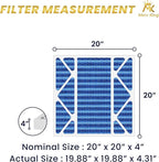 MervKing 20x20x4 Air Filter Actual Size: 19.88" x 19.88" x 4.31" MERV 11 MPR 1000-1200 | MADE IN USA | 2-Pack | Pleated HVAC AC Furnace Replacement