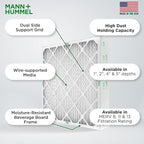 Mann+Hummel 20x20x4 MERV 8 Pleated HVAC AC Furnace Air Filters. 2 Pack. (Exact Size: 19.5 x 19.5 x 3.75 Inches)