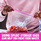 Ziploc Gallon Food Storage Bags, Stand-Up Bottom, Easy to Fill, 96 Count (Packaging May Vary)