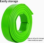 2 inch x 50 FT Pool Backwash Hose, Green Heavy Duty Reinforced PVC Lay Flat Water Discharge Hose for Swimming Pool Filter Pump,with 2 Clamp