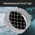 Repa Market 8 x 8 Inch Duct Cover – Galvanized Steel Round Duct Cap with Mesh Screen – HVAC Exhaust or Intake Vent – Exterior Pipe Air Outlet – Spiral Ventilation Ducting Metal End Plug